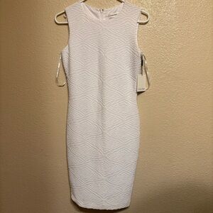 Calvin Klein White Textured Dress